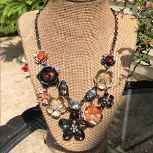 Statement Necklace in Copper Brown Gold